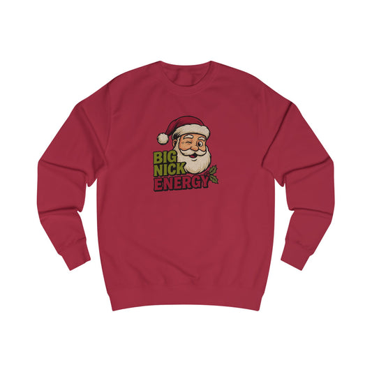 Big Nick Energy — Retro Santa Christmas Sweatshirt (Light)