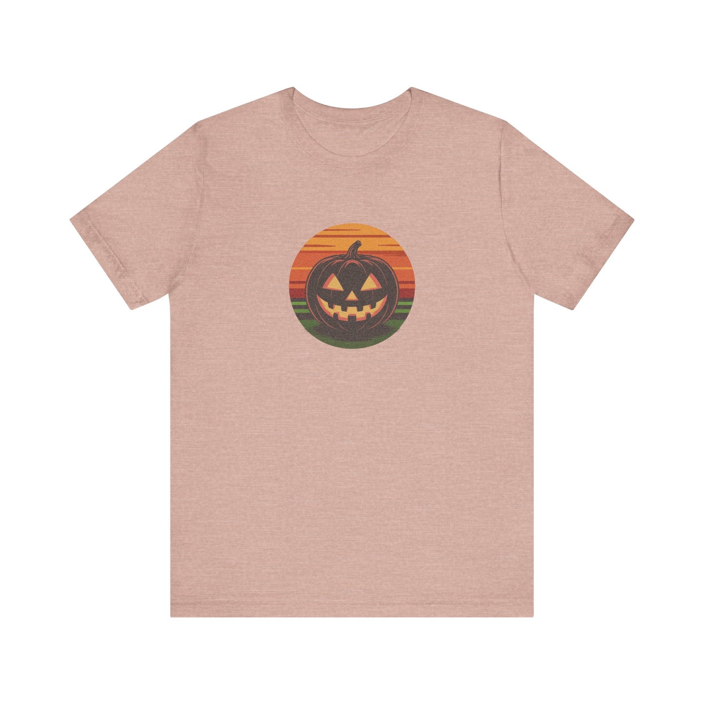 Retro Jack: Glowing Classic — Halloween Sunset Tee (Light)
