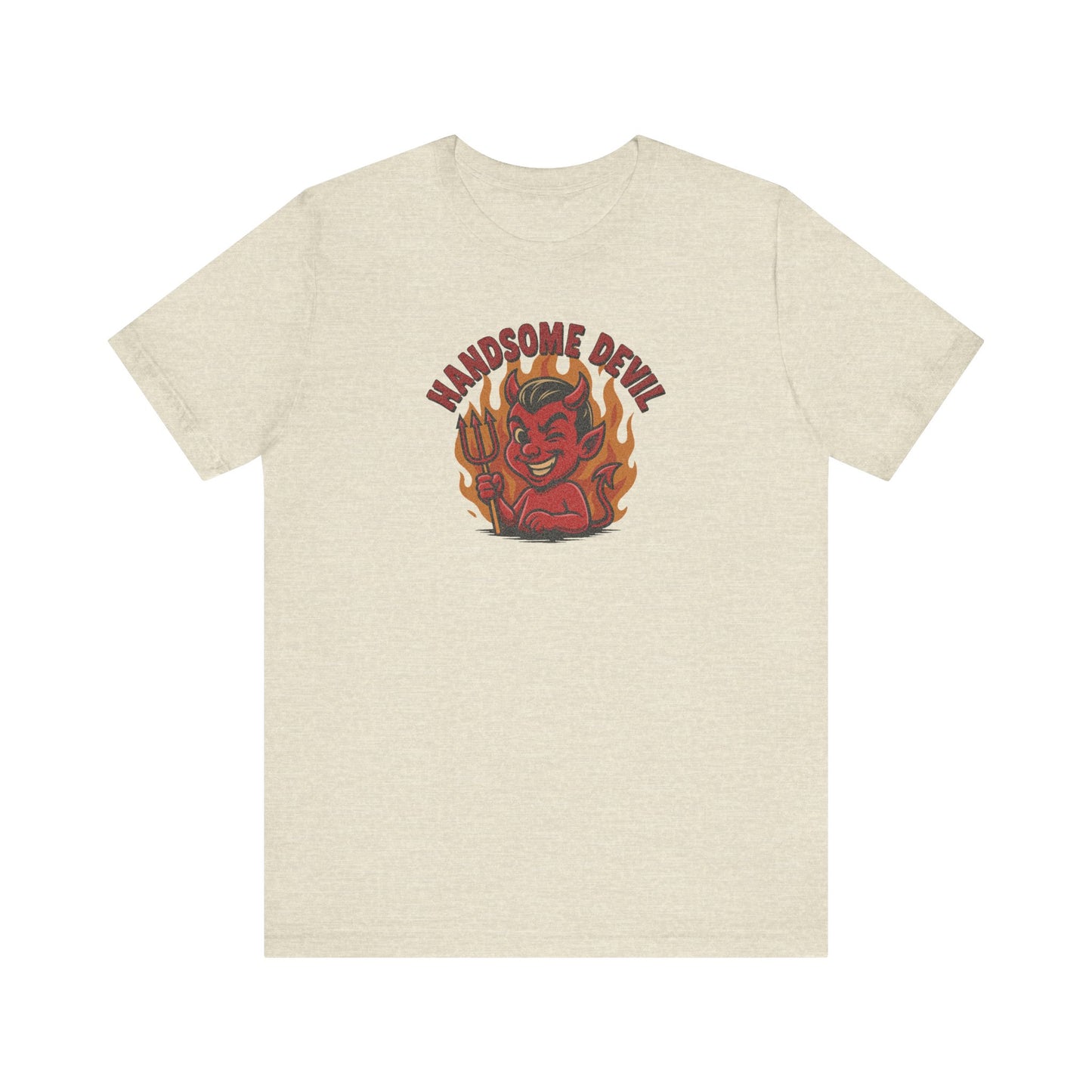 Handsome Devil — Fiery Retro Halloween Tee (Light)