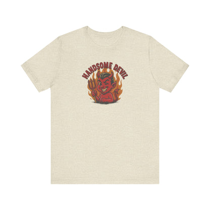 Handsome Devil — Fiery Retro Halloween Tee (Light)