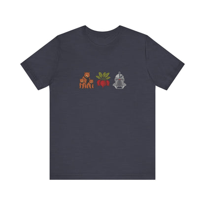 Bears, Beets, Battlestar (Icons) — Retro Tee (Dark)