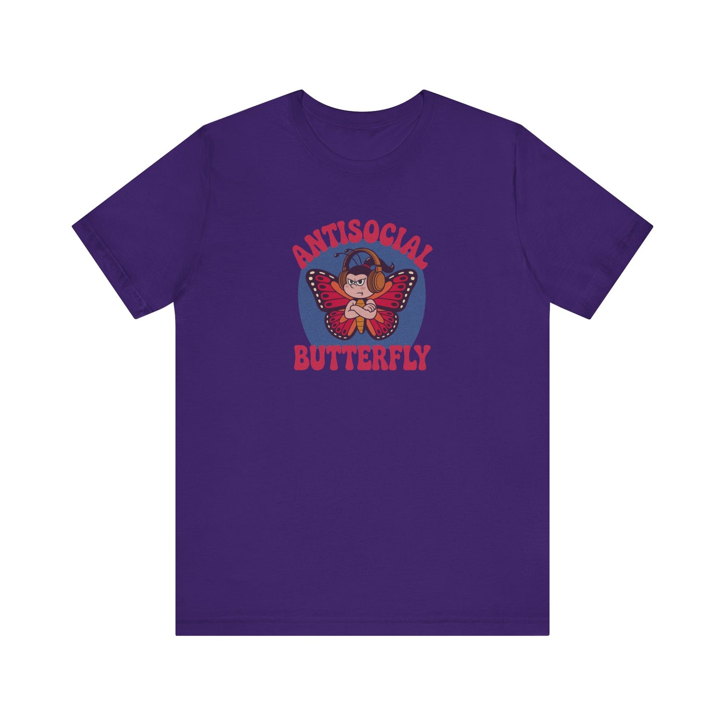 Antisocial Butterfly (Female) — Retro Workout Tee (Dark)