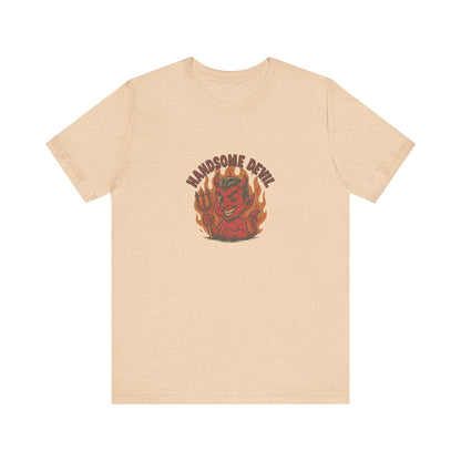 Handsome Devil — Fiery Retro Halloween Tee (Light)