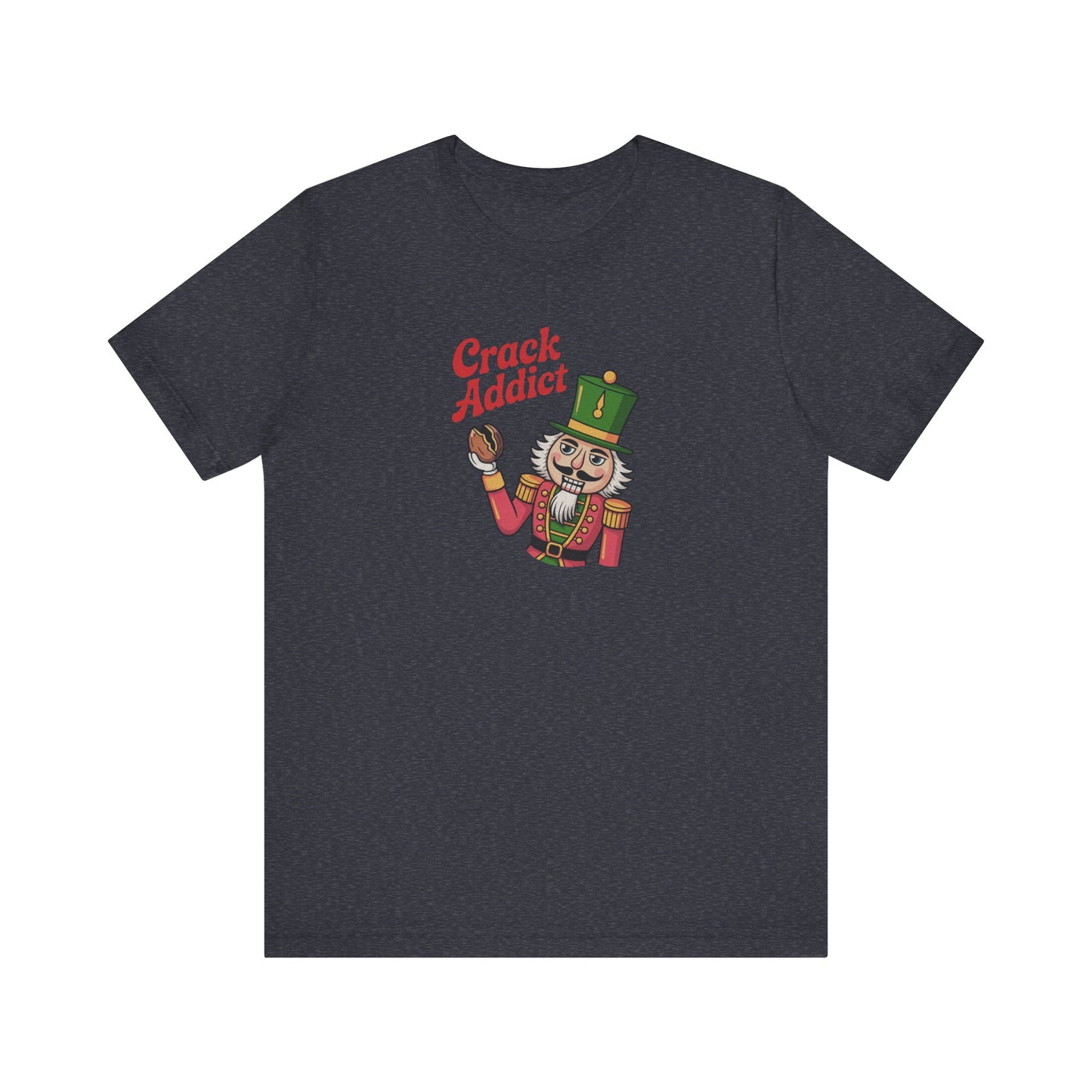 Crack Addict Nutcracker — Vintage Christmas Retro Tee (Dark)