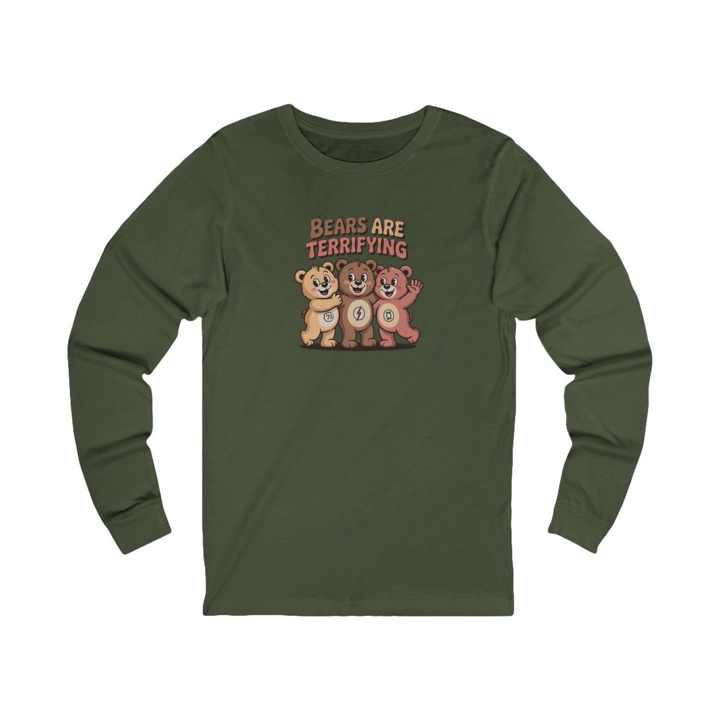 Bears Are Terrifying (Cute Remix) — Retro Long Sleeve (Dark)
