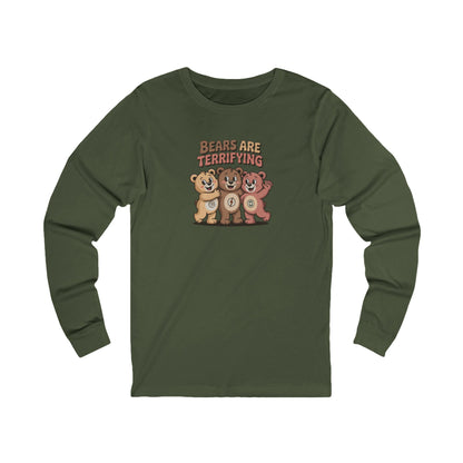 Bears Are Terrifying (Cute Remix) — Retro Long Sleeve (Dark)