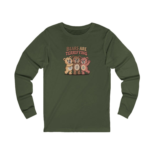 Bears Are Terrifying (Cute Remix) — Retro Long Sleeve (Dark)
