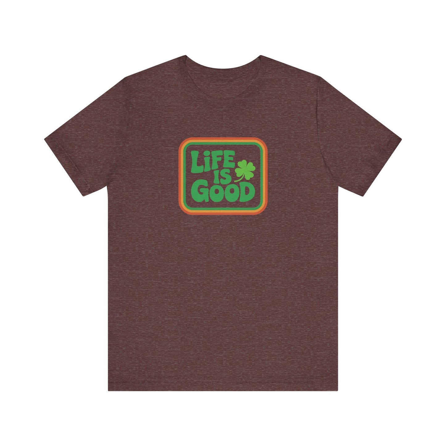 Life Is Good, Shamrock Style — St. Patrick’s Retro Tee (Dark)
