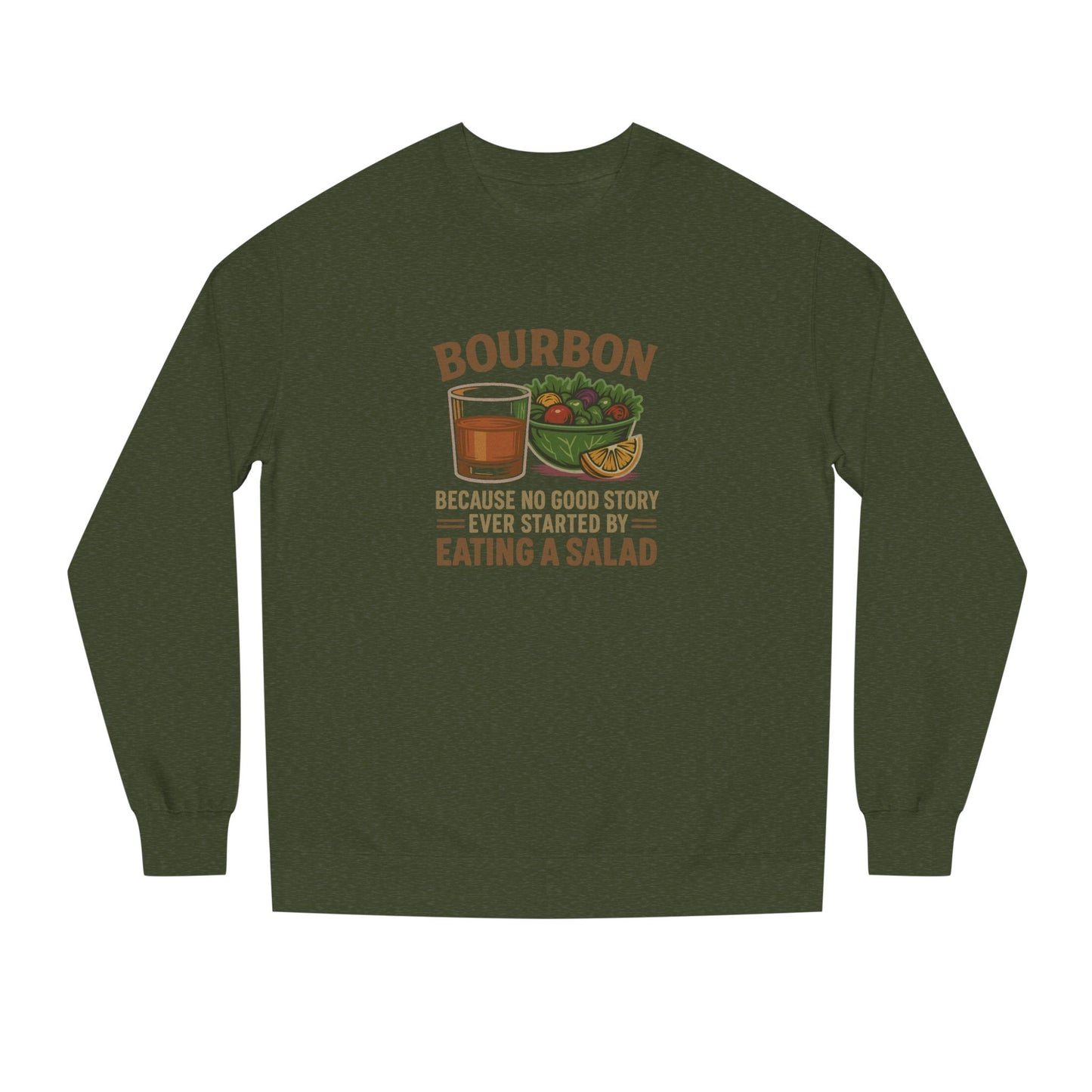 Bourbon > Eating a Salad — Retro Sweatshirt (Dark)