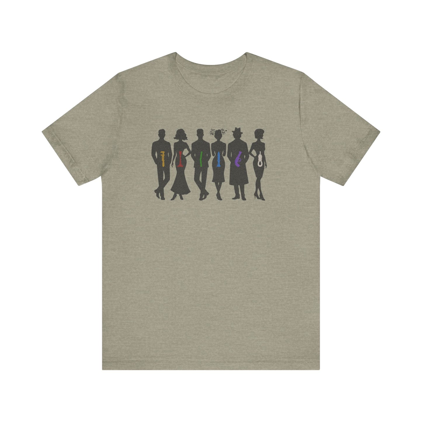 The Usual Suspects, Properly Armed — Clue Retro Tee (Light)
