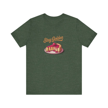 Stay Golden — Retro Cheesecake Graphic Tee (Dark)