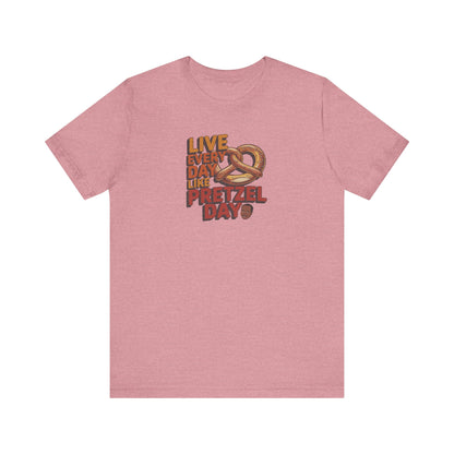 Live Every Day Like Pretzel Day — Stanley Hudson Retro Tee (Light)