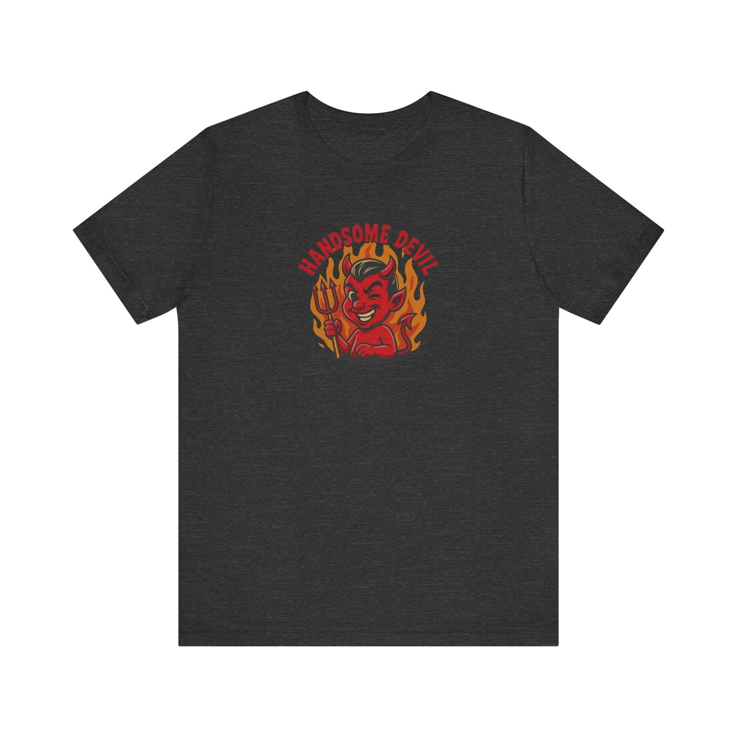 Handsome Devil — Fiery Retro Halloween Tee (Dark)