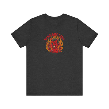 Handsome Devil — Fiery Retro Halloween Tee (Dark)