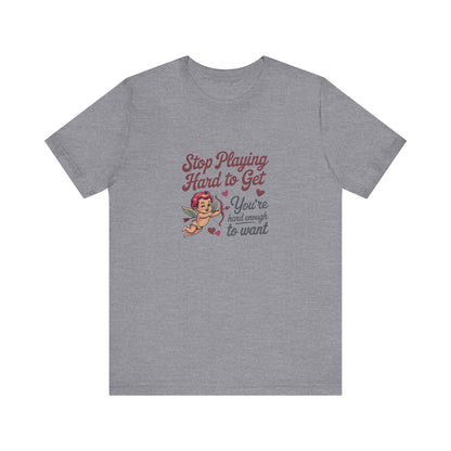 Stop Playing Hard to Get — Retro Cupid Tee (Light)