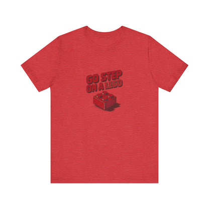 Go Step on a LEGO — Red Plastic Brick Retro Tee (Light)