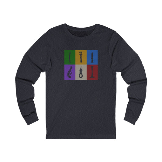 Six Ways Into the Evidence Locker — Clue Retro Long Sleeve (Dark)