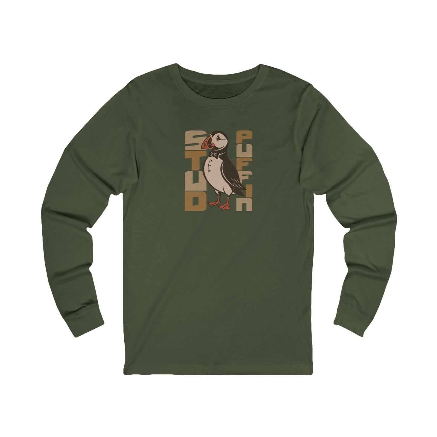 Stud Puffin, Licensed to Chill – Spy-Bird Retro Long Sleeve (Dark)