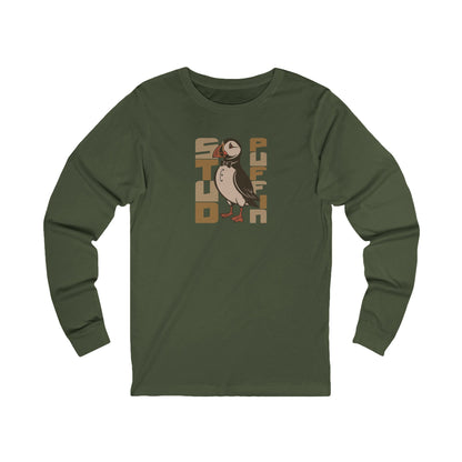 Stud Puffin, Licensed to Chill – Spy-Bird Retro Long Sleeve (Dark)
