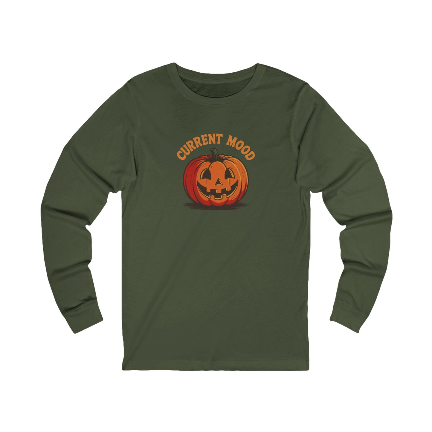 Current Mood (Classic Pumpkin) — Retro Halloween Long Sleeve (Dark)