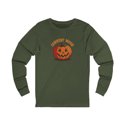 Current Mood (Classic Pumpkin) — Retro Halloween Long Sleeve (Dark)