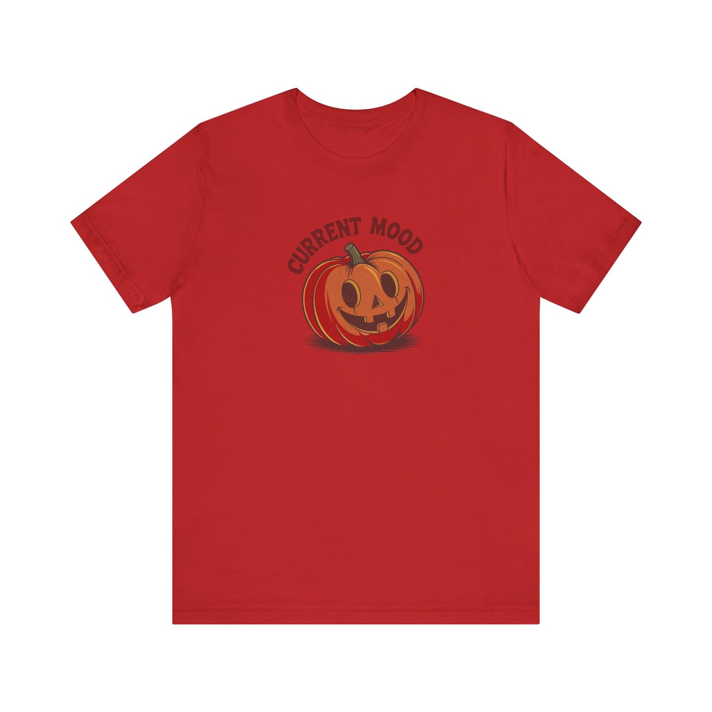Current Mood (Cute Pumpkin) — Retro Halloween Tee (Light)