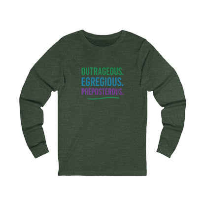 Outrageous Egregious Preposterous (Cool Gradient) — Seinfeld Retro Long Sleeve (Dark)