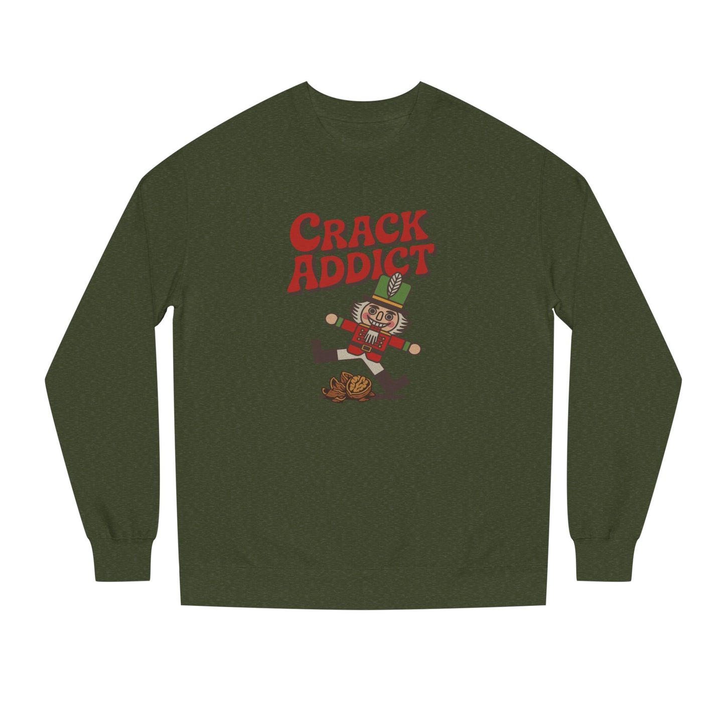 Crack Addict Nutcracker (Unhinged Remix) — Retro Sweatshirt (Dark)