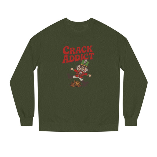 Crack Addict Nutcracker (Unhinged Remix) — Retro Sweatshirt (Dark)