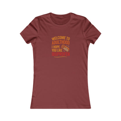 Welcome to Adulthood (Ibuprofen) — Retro Women's Tee (Dark)