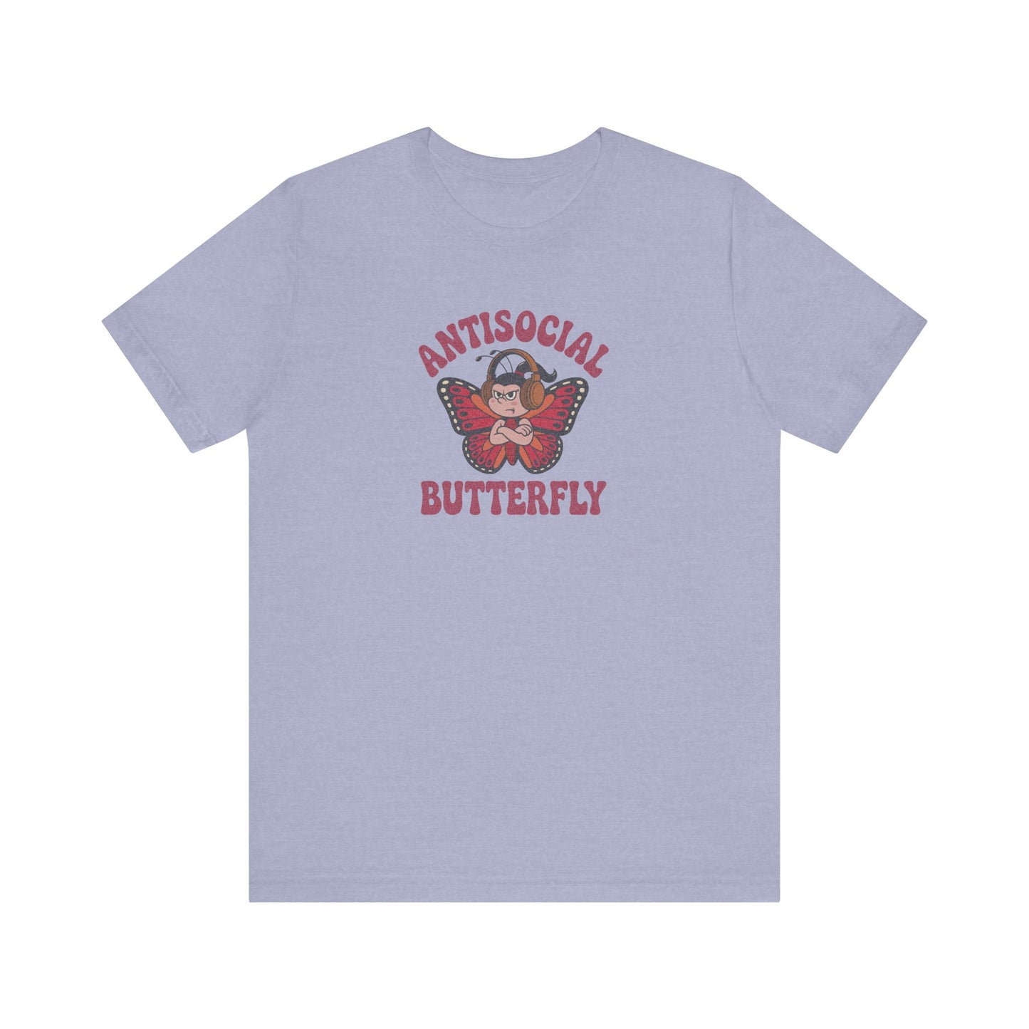 Antisocial Butterfly (Female) — Retro Workout Tee (Light)