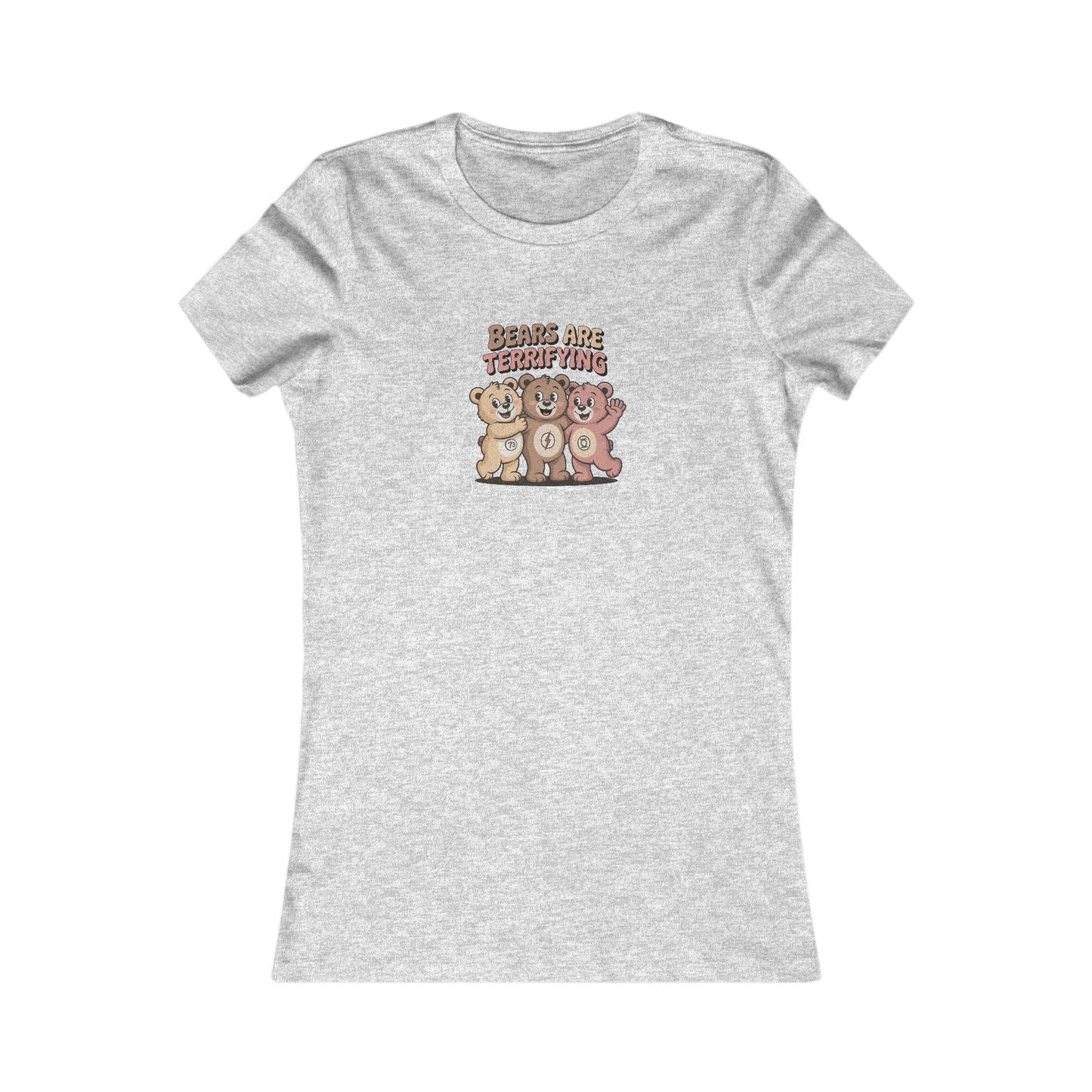 Bears Are Terrifying (Cute Remix) — Retro Women's Tee (Light)