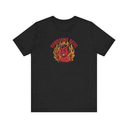 Handsome Devil — Fiery Retro Halloween Tee (Dark)