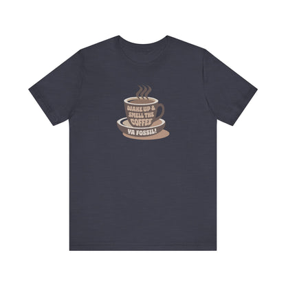 Wake Up and Smell the Coffee, Ya Fossil! — Retro Tee (Dark)