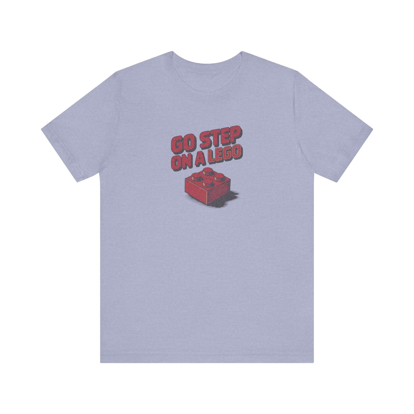 Go Step on a LEGO — Red Plastic Brick Retro Tee (Light)