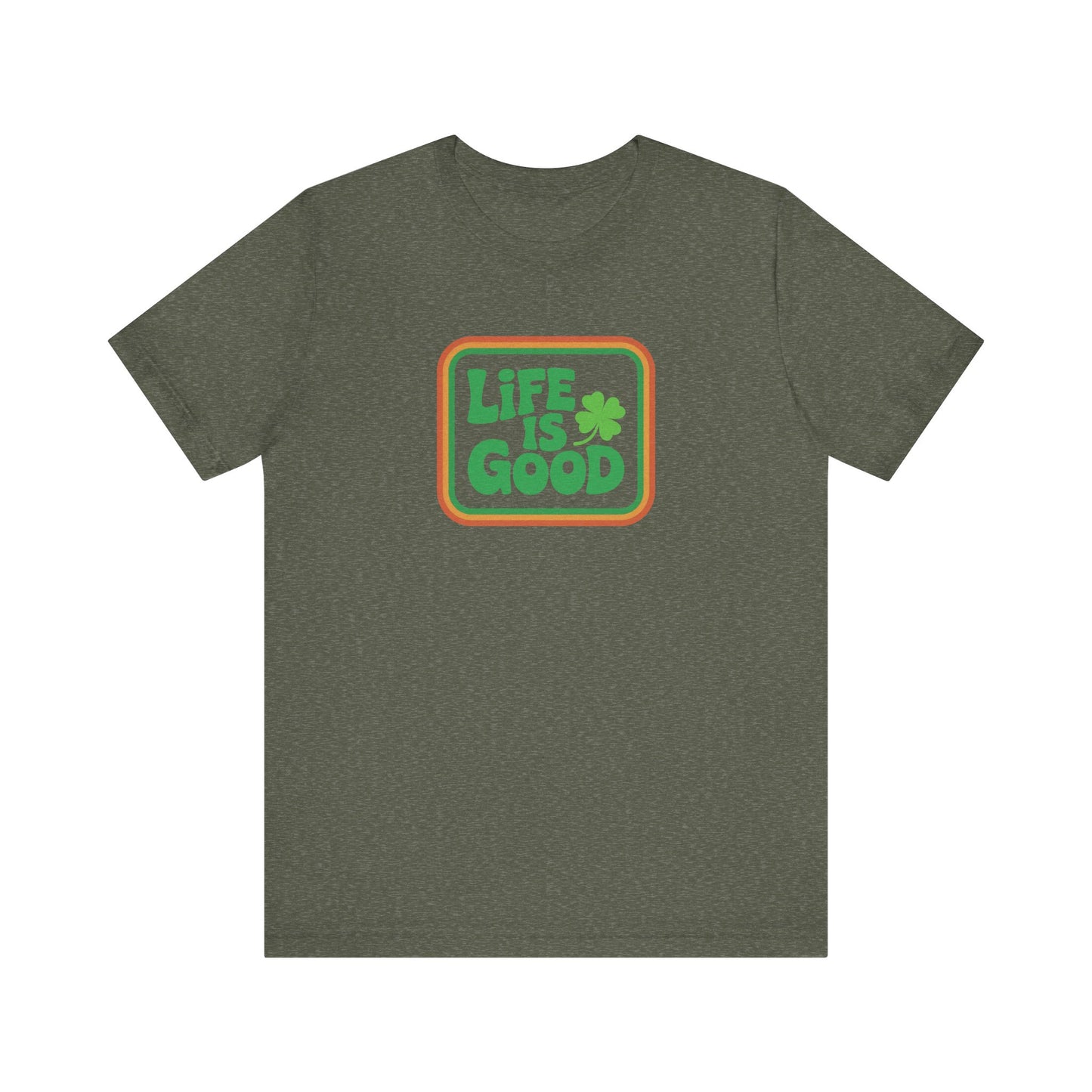Life Is Good, Shamrock Style — St. Patrick’s Retro Tee (Dark)