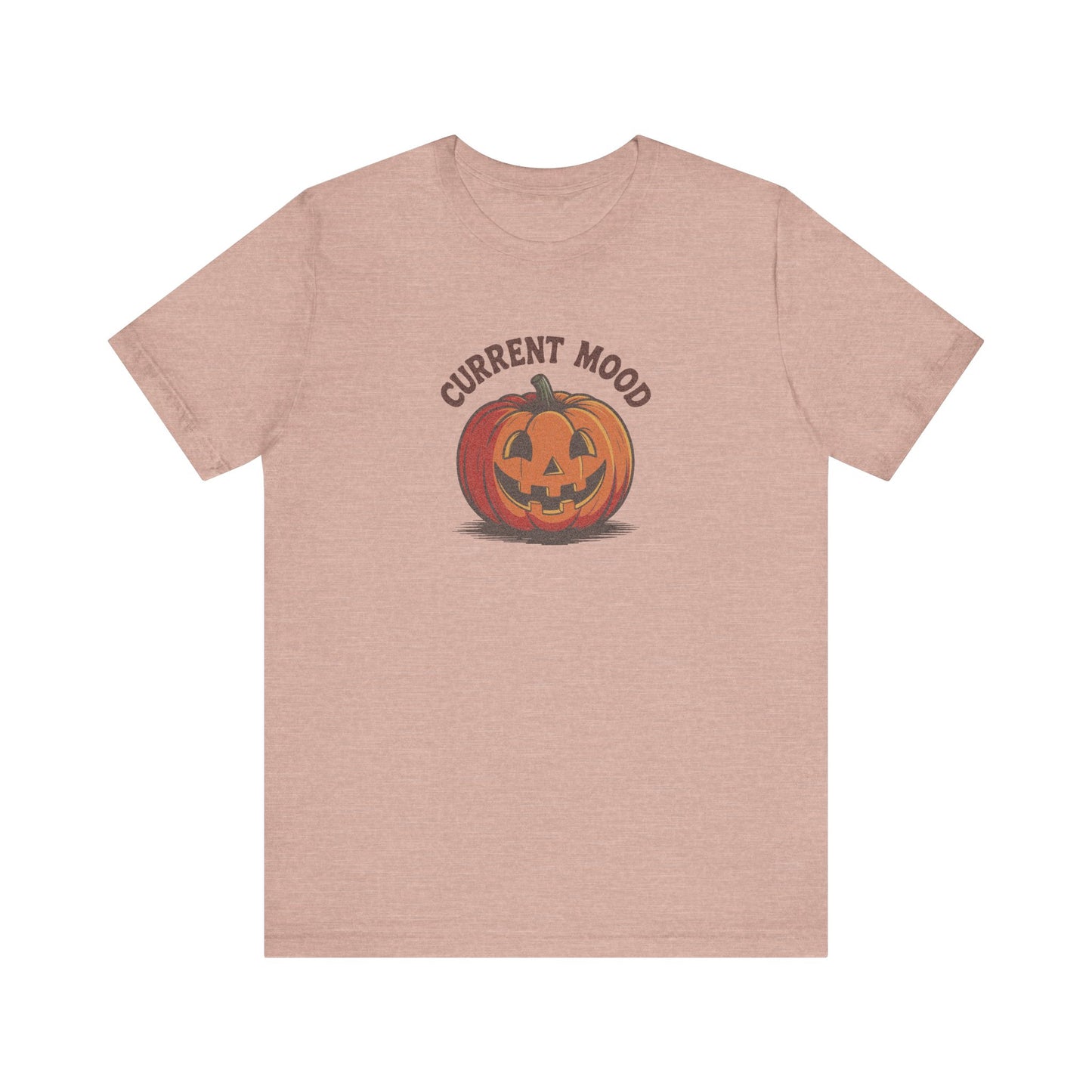 Current Mood (Classic Pumpkin) — Retro Halloween Tee (Light)