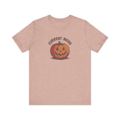 Current Mood (Classic Pumpkin) — Retro Halloween Tee (Light)