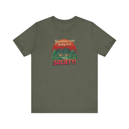 We’re Living in a Society! — Seinfeld Retro Tee (Dark)