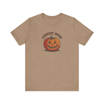 Current Mood (Classic Pumpkin) — Retro Halloween Tee (Light)