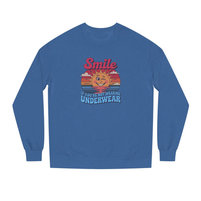 Smile If You’re Not Wearing Underwear — Retro Sweatshirt (Dark)