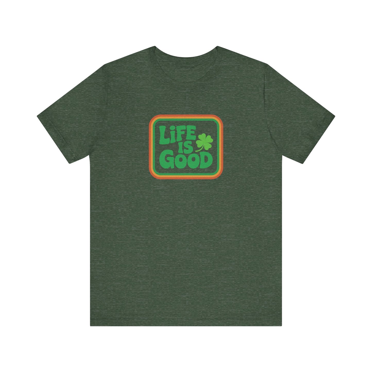 Life Is Good, Shamrock Style — St. Patrick’s Retro Tee (Dark)