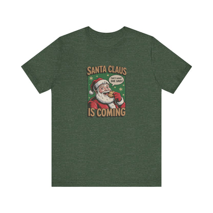 Santa Claus is Coming — Vintage Christmas Tee (Dark)