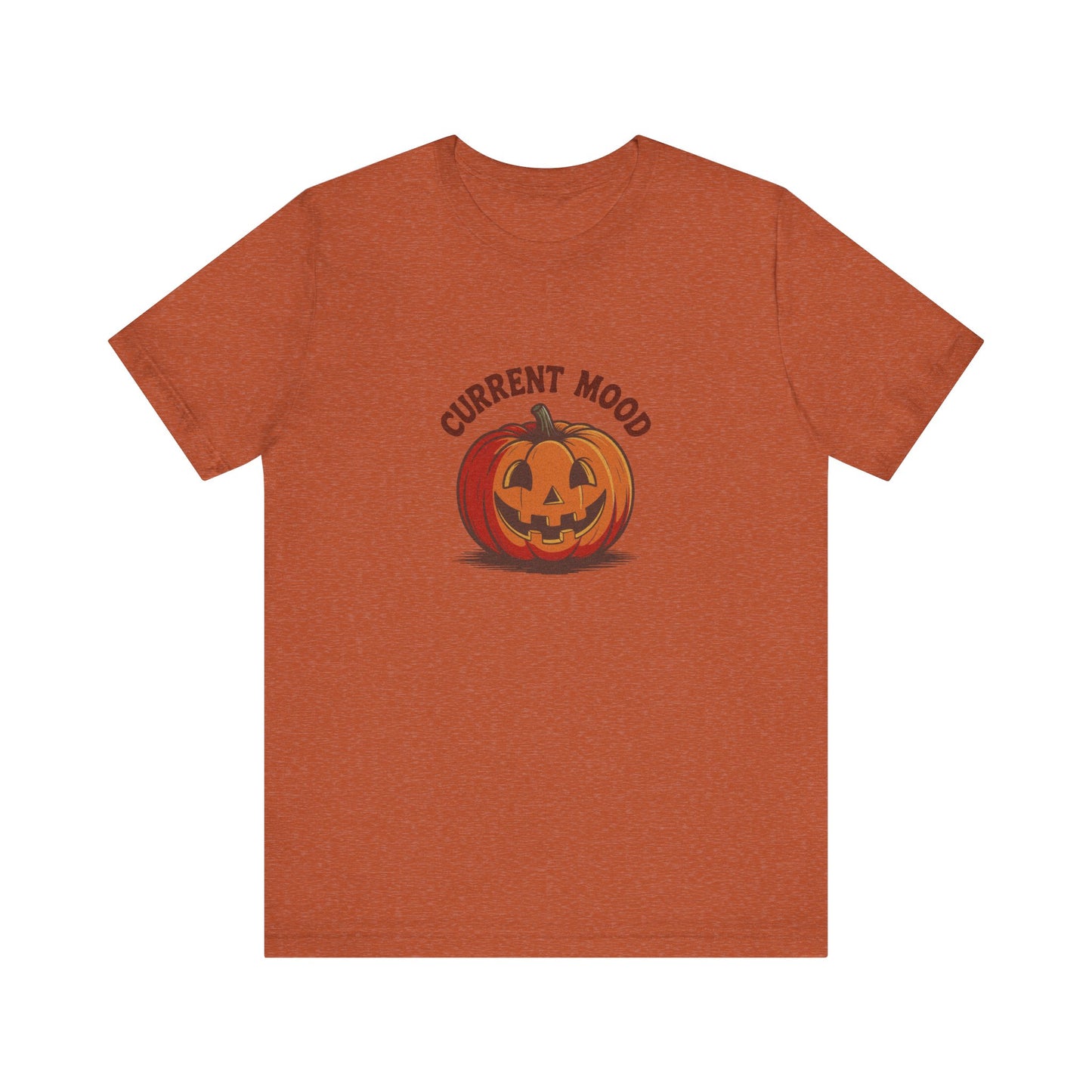 Current Mood (Classic Pumpkin) — Retro Halloween Tee (Light)