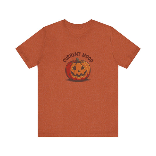 Current Mood (Classic Pumpkin) — Retro Halloween Tee (Light)