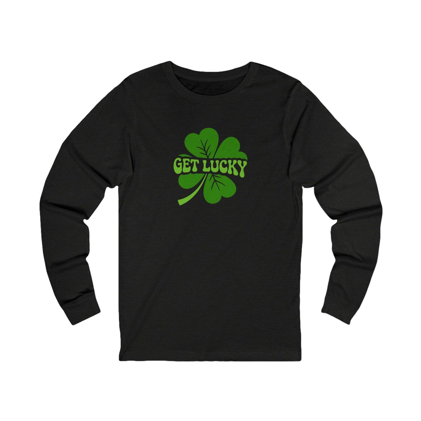 I’m Up All Night to Get Lucky — St. Patrick's Retro Long Sleeve (Dark)