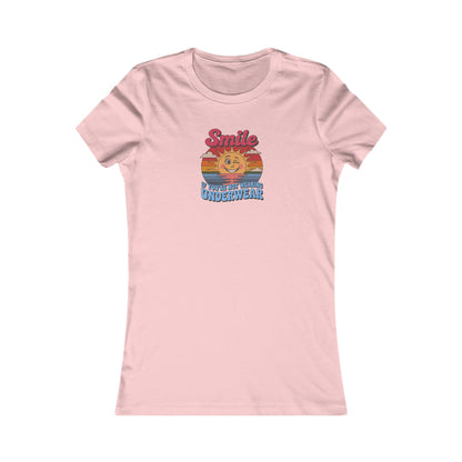 Smile If You’re Not Wearing Underwear — Retro Women's Tee (Light)