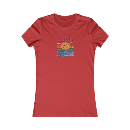 Smile If You’re Not Wearing Underwear — Retro Women's Tee (Light)