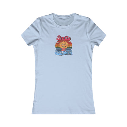 Smile If You’re Not Wearing Underwear — Retro Women's Tee (Light)
