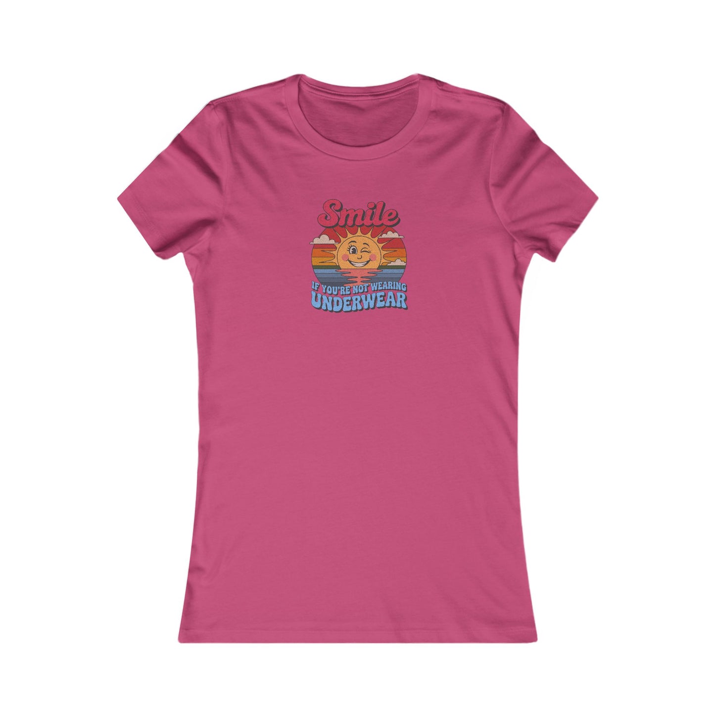 Smile If You’re Not Wearing Underwear — Retro Women's Tee (Light)